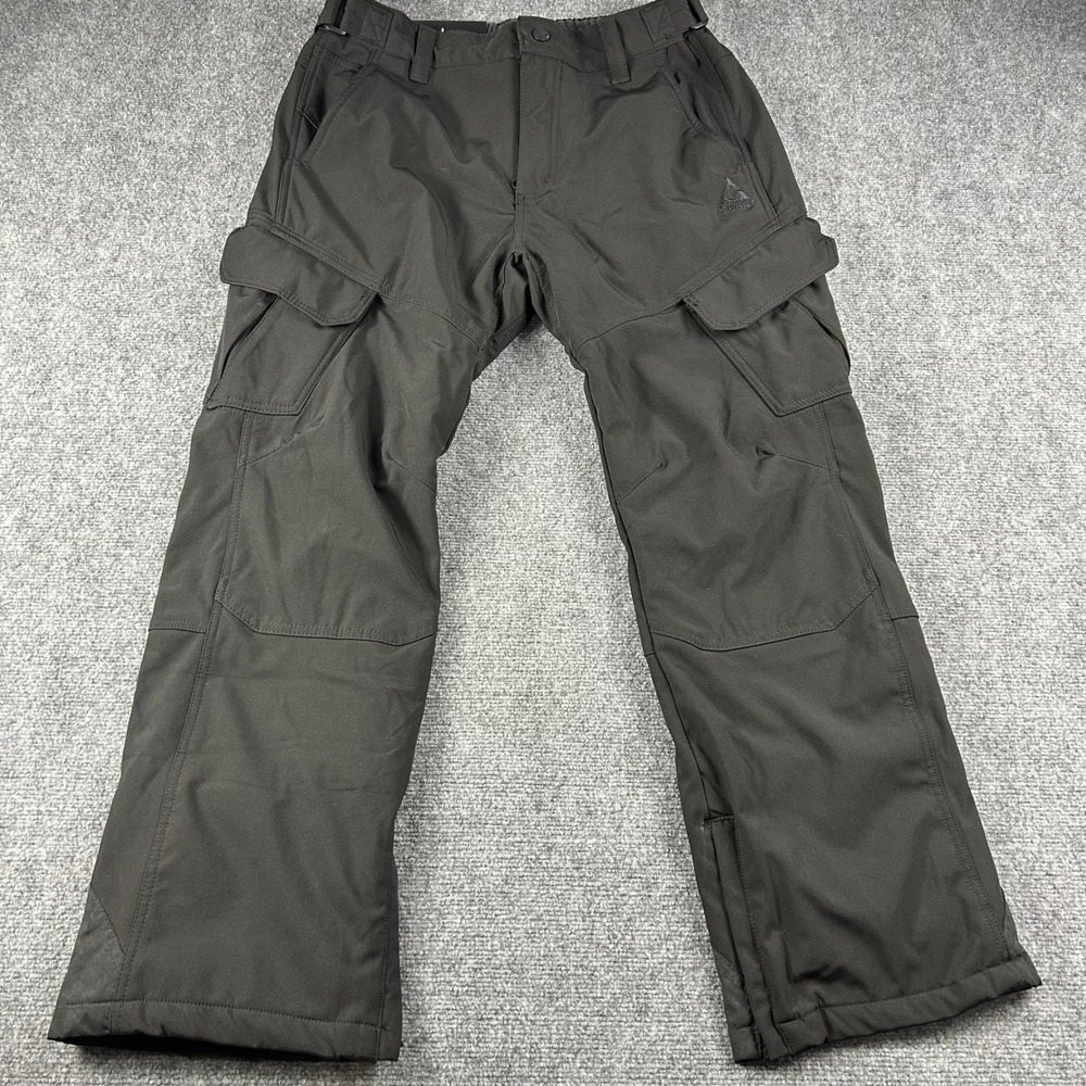Gerry Snow Pants Mens Large Black Softshell Fleece Lined Cargo Ski Winter New
